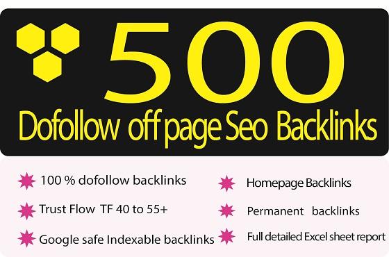 Create 500+ high tf dofollow off page SEO backlinks