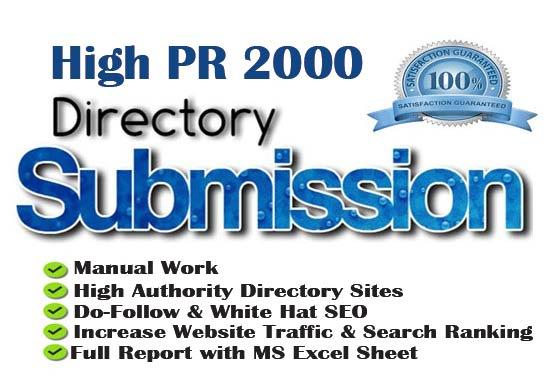 I will create 2000 plus directory submission High aut...