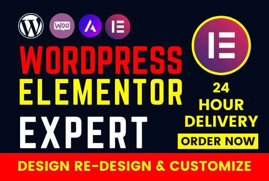 I will be wordpress elementor expert, create modern ...