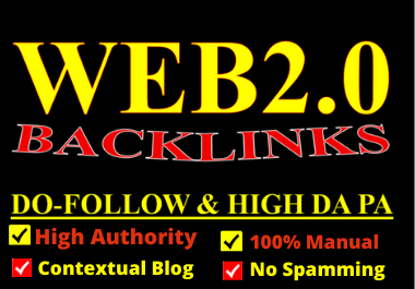 30 manual Web 2.0 Backlinks do follow high quality pe...