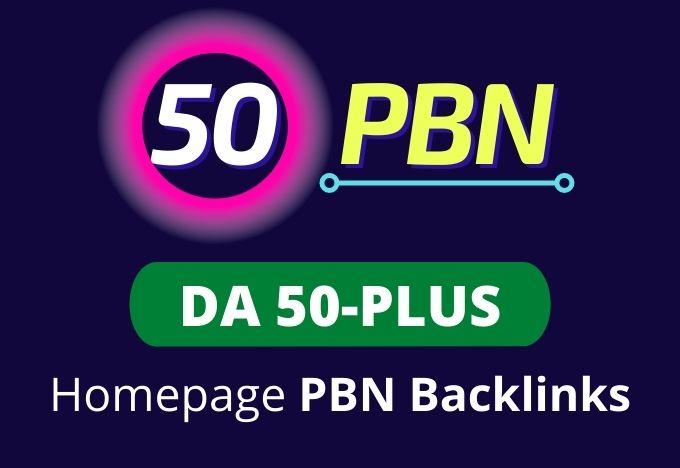 I will create 50 PBN DA 50+ Dofollow permanent homepa...