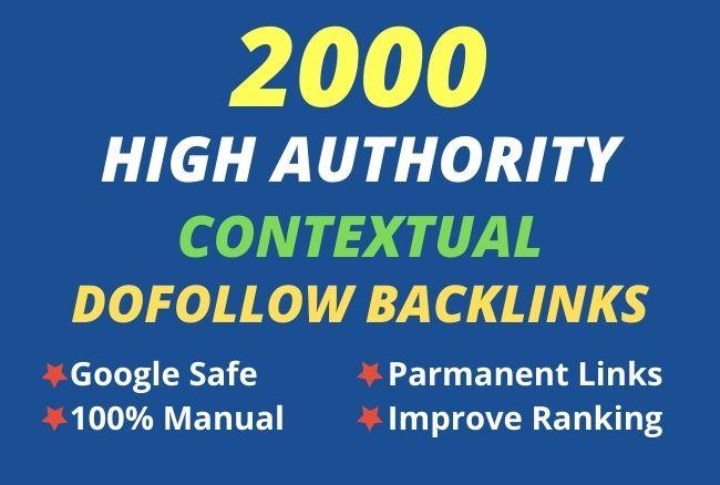 I will provide 2000 high authority Contextual dofollo...
