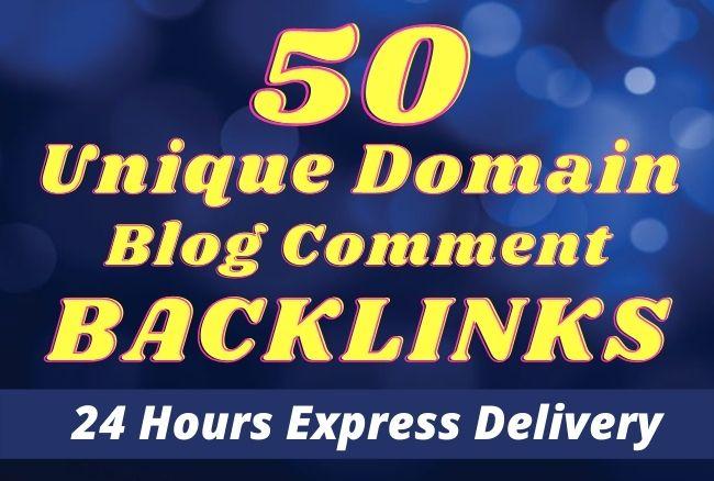 I will create 50 Unique Domain blog comments backlink...