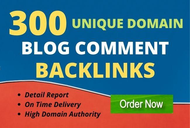 I will build 300 Unique Domain blog comment backlinks