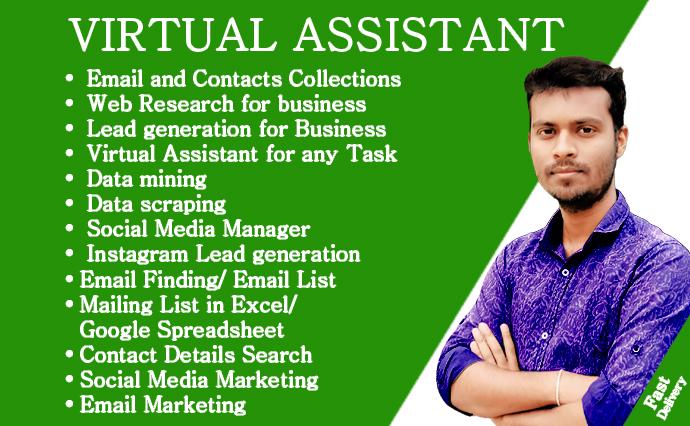 I can support your virtual assistant for data entry, ...