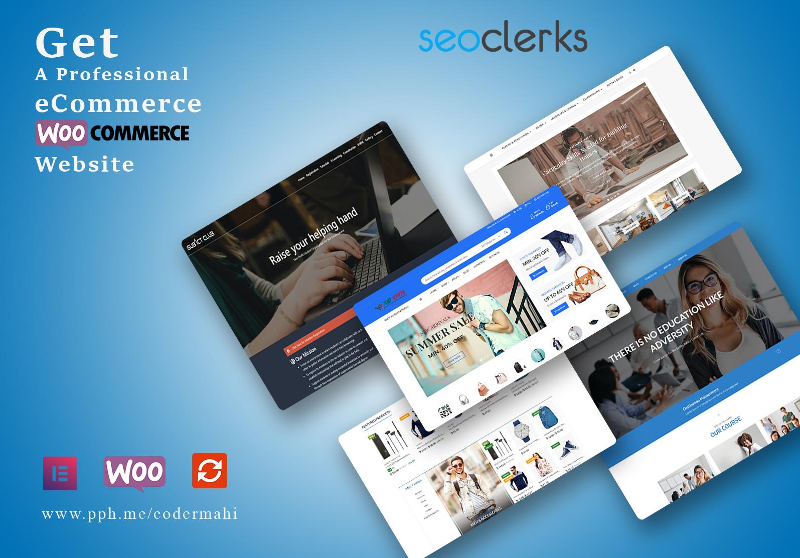 I will create ecommerce wordpress website and woocomm...