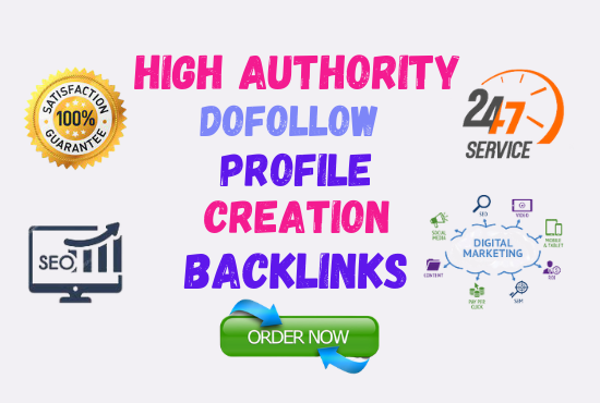 I will provide 100 High authority SEO Profile creatio...