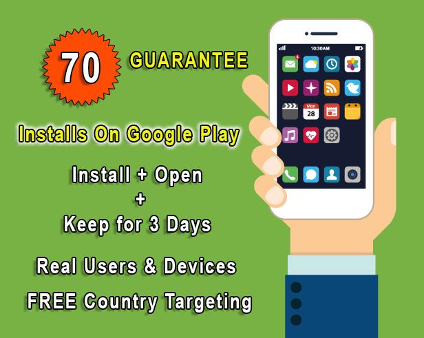 70 Installs on google play from real people and devic...
