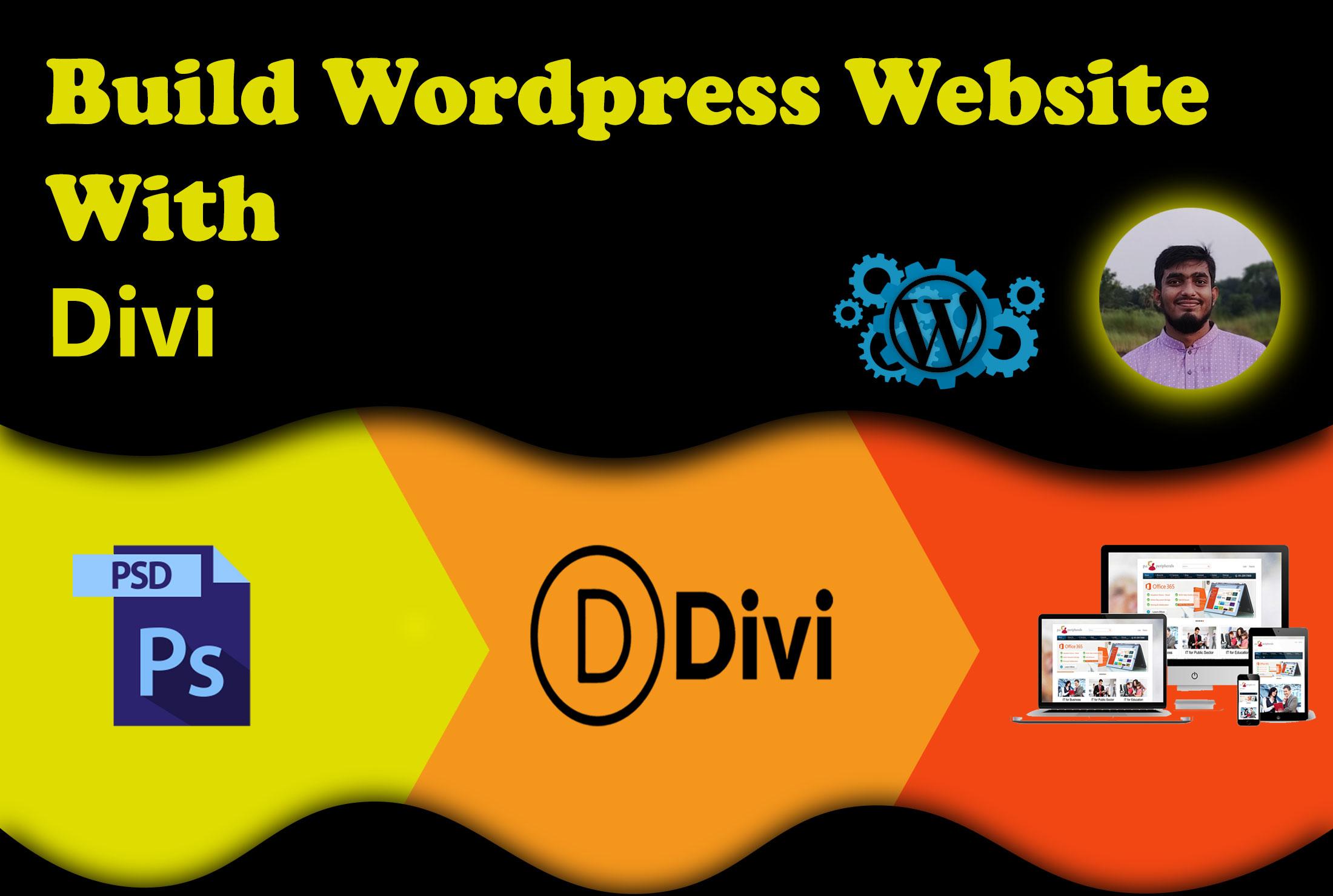 Built your wordpress website with divi builder from e...