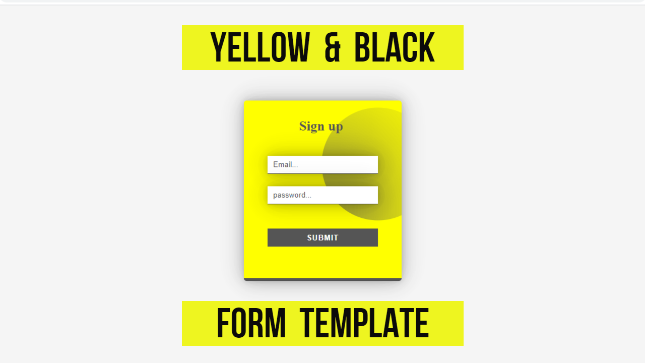 yellow and black mixed color beautiful pure css html ...