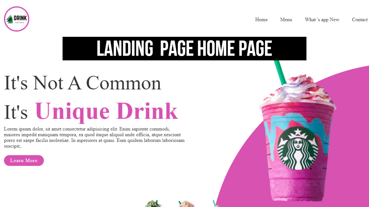 Landing Page Or Home Page Make Pure html Css