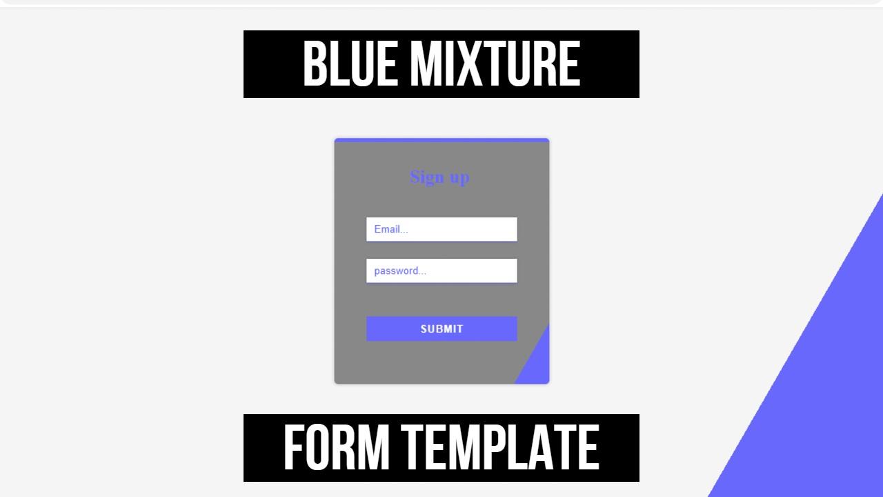 blue & dark grey html form template