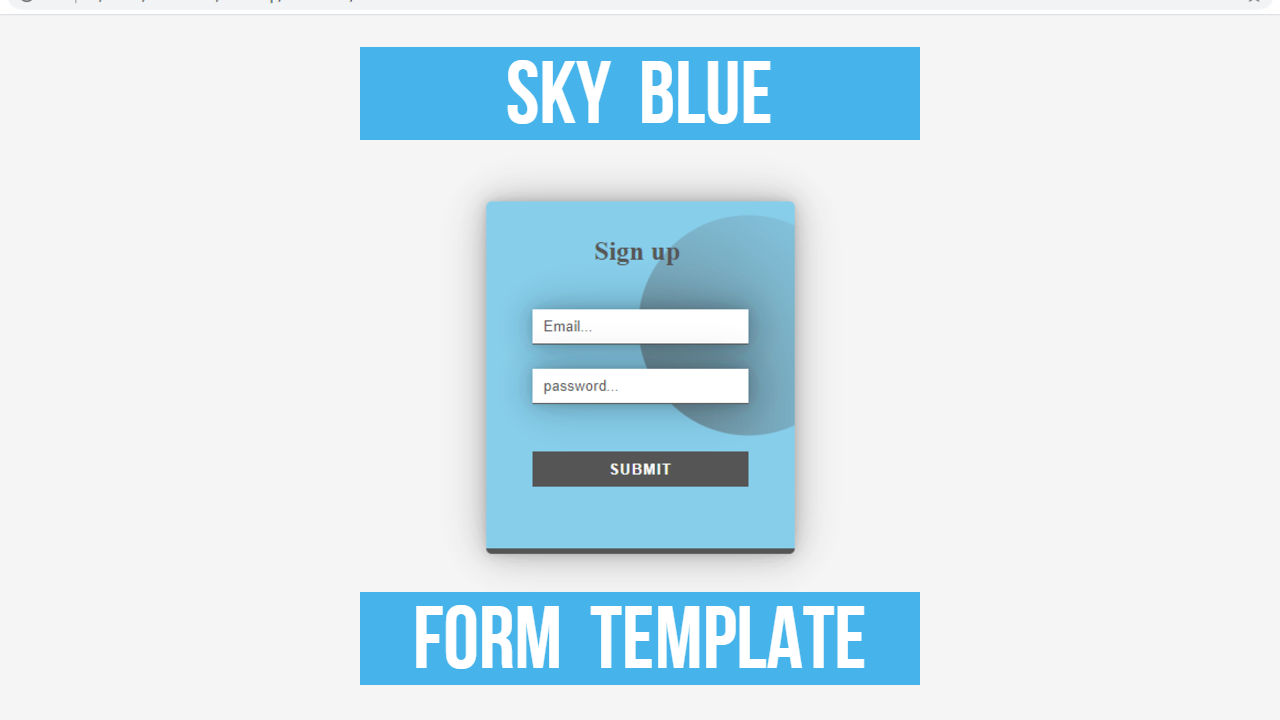 beautiful skyblue and black color mixed pure html css...