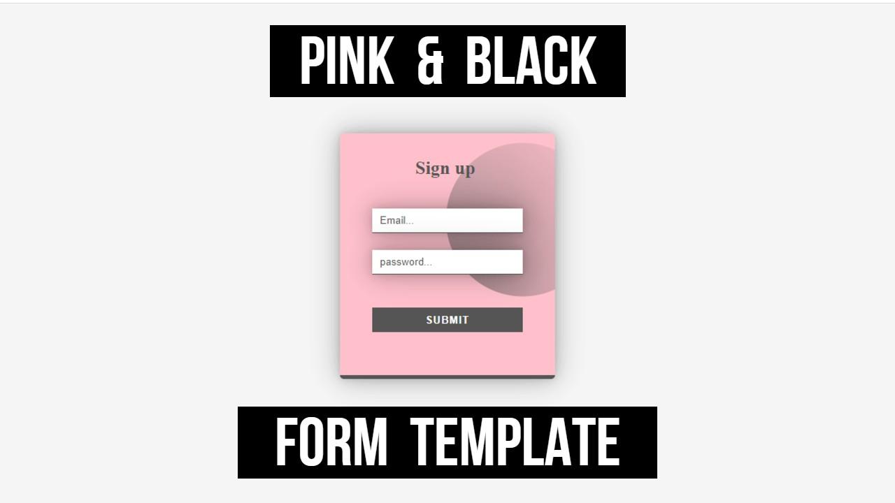 creative and attractive pink-form with black design