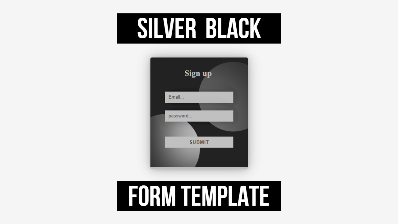 silver black pure html and css form template