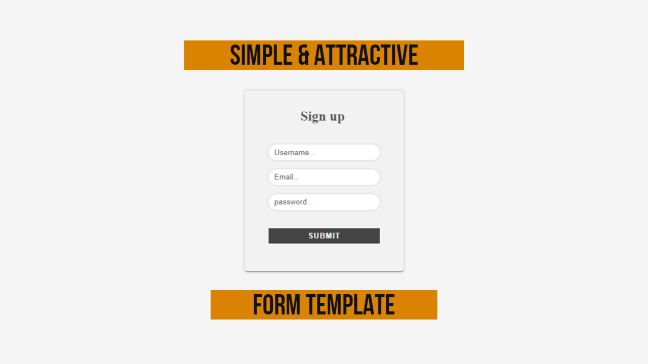attractive form template for Any Kind Of Html Website