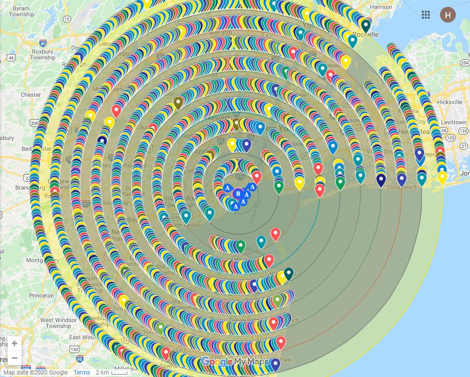 Manually create 1000 google map point listing with lo...