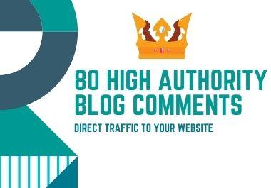 provide 80 high quality Blog Comment Backlinks with h...