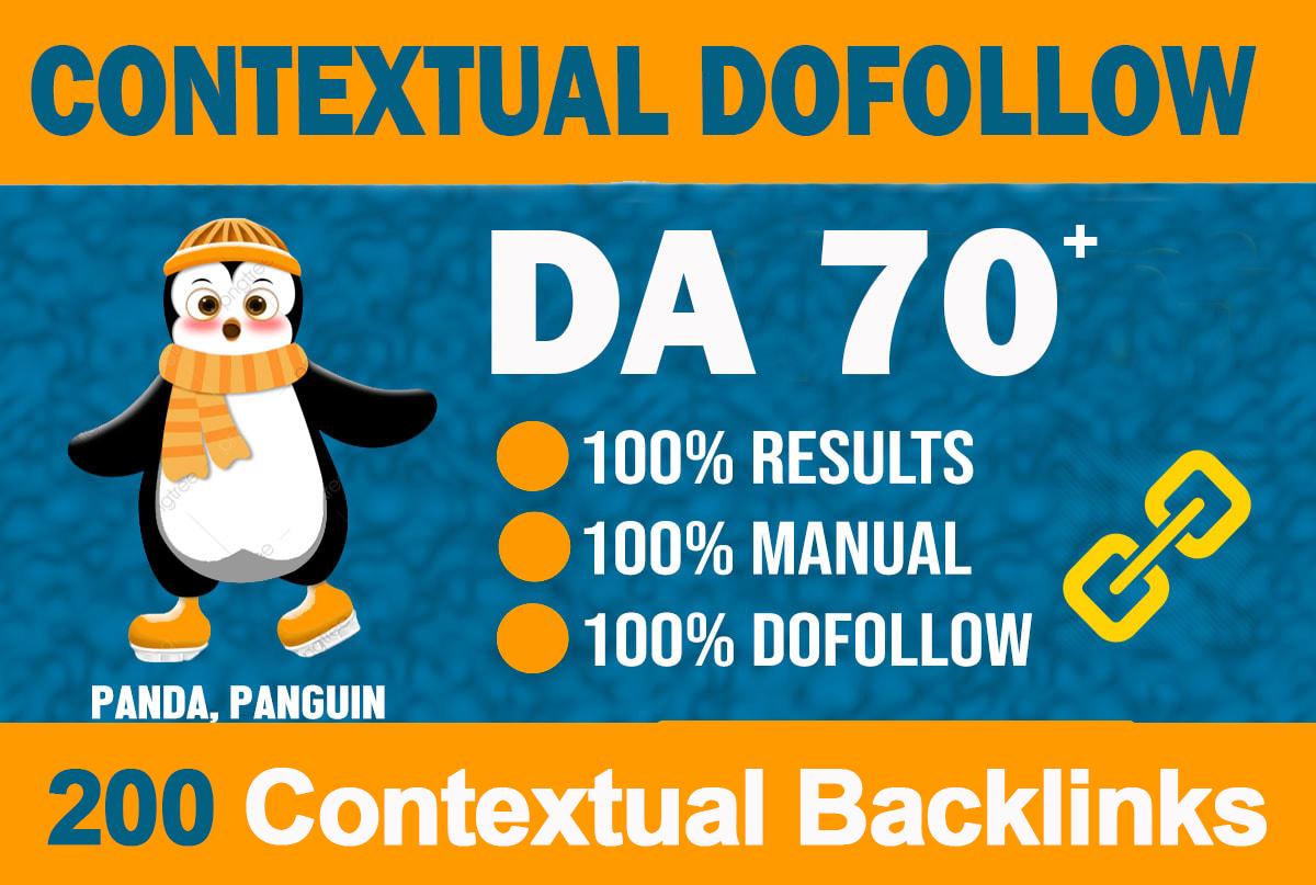 High DA Upto 200+Contextual Backlinks for Higher Rank...