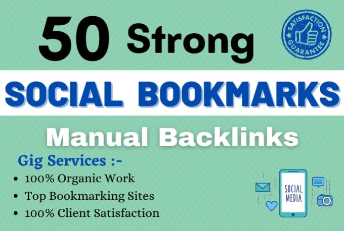 I will create 50 social bookmarking on high da backli...