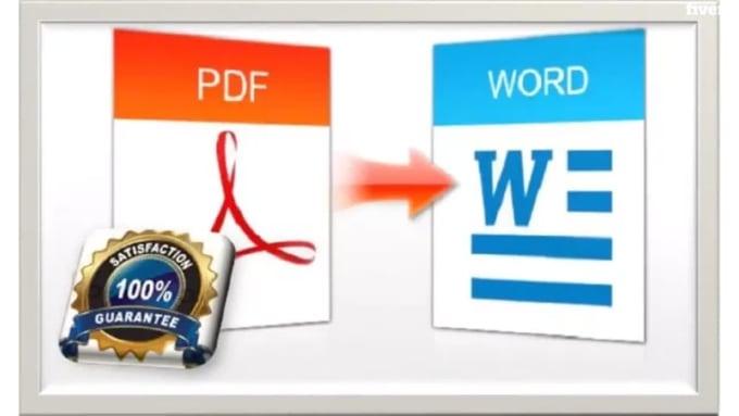 I will convert word to pdf, pdf to excel