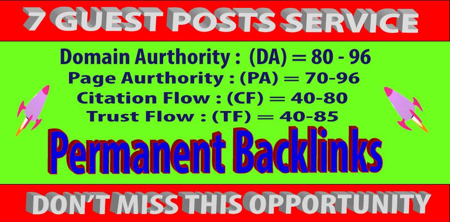 I will write and publish the best 7 Guest posts.