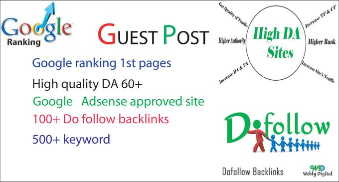 I will build dofollow backlinks through manual blogge...