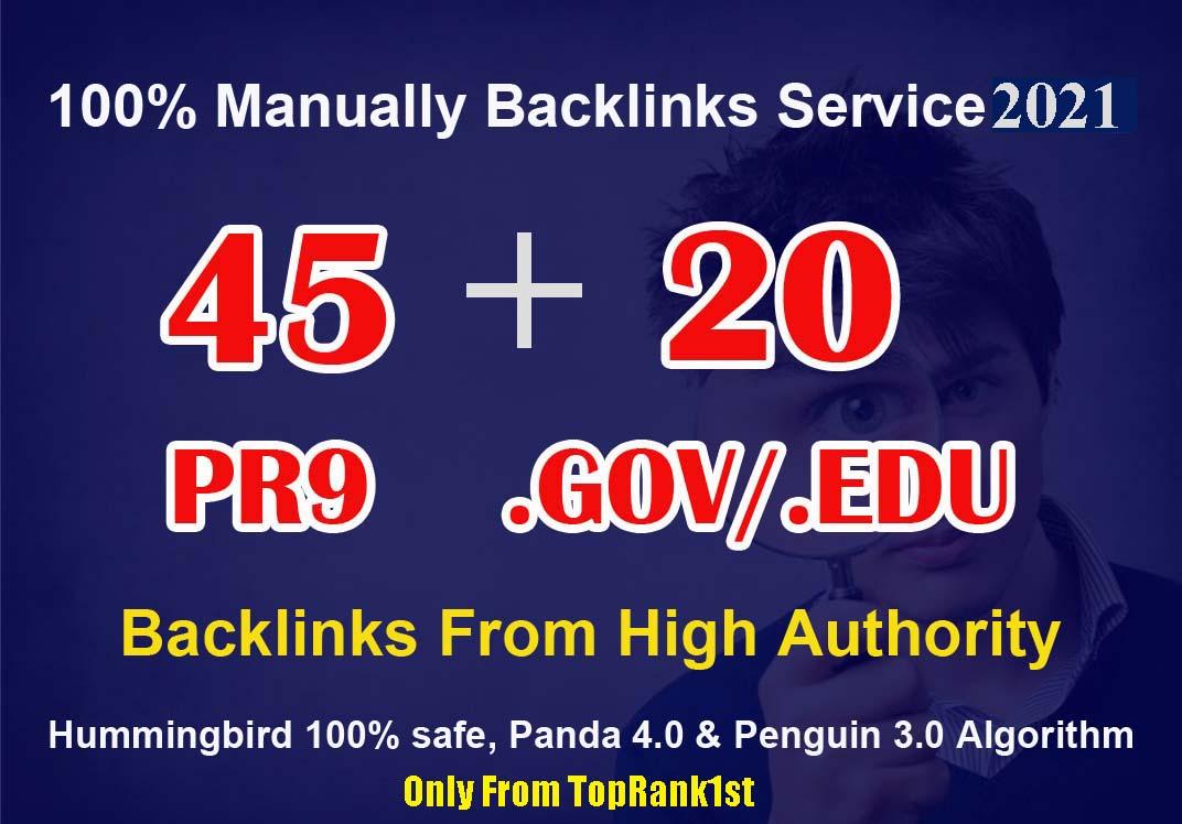 45 PR9+ 20 EDU-GOV Backlinks From Authority Domains f...