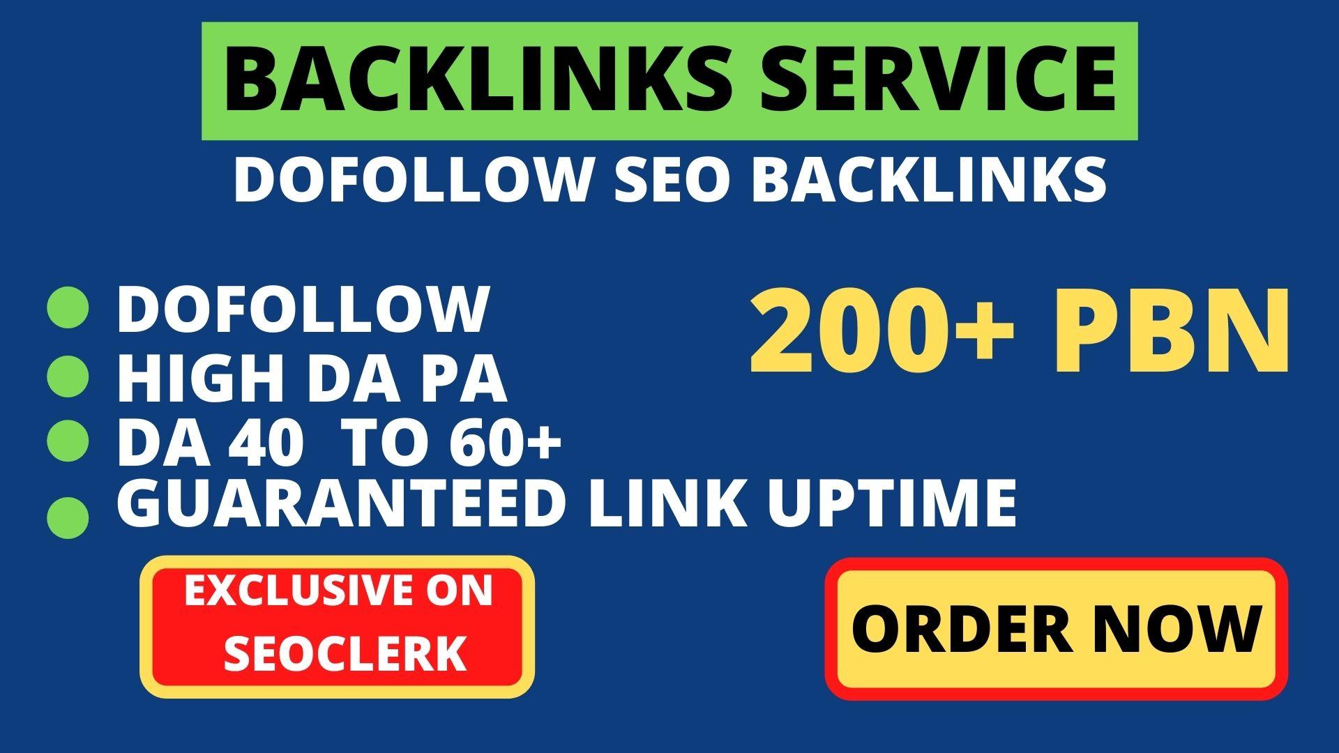 Build 200+ Backlinks with high DA PA with Dofollow Qu...