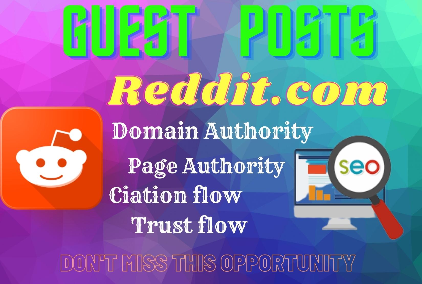 Write and publish 10 Guest post on Reddit. com - DA88