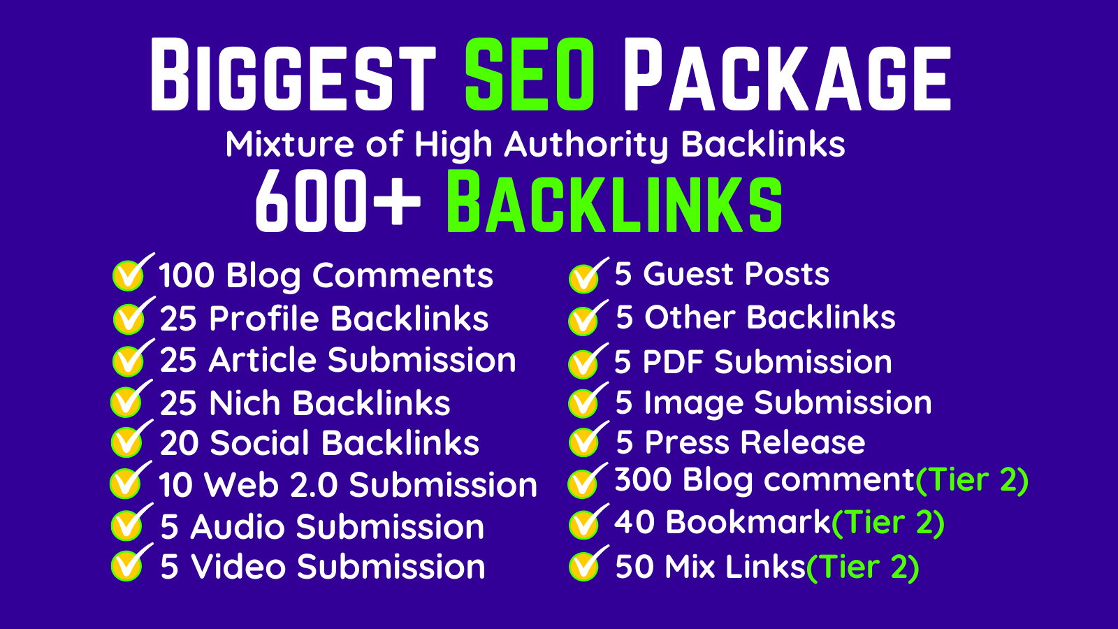 I will create High Authority 600 plus dofollw Backlin...