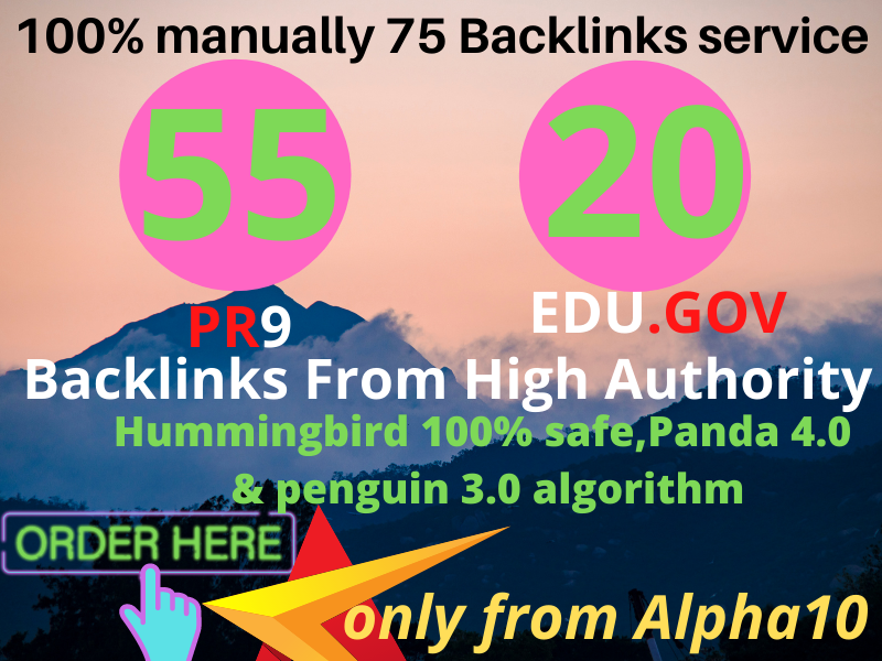 Exclusive Offer-75 Backlinks 55 PR9 +20 EDU/GOV 80+DA...