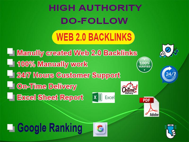 I will create 40 manual authority web 2.0 backlinks f...