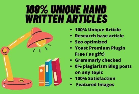 I will write seo optimized handwritten original artic...