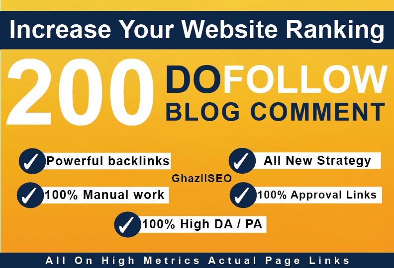 I will do 200 blog comments dofollow backlinks high d...