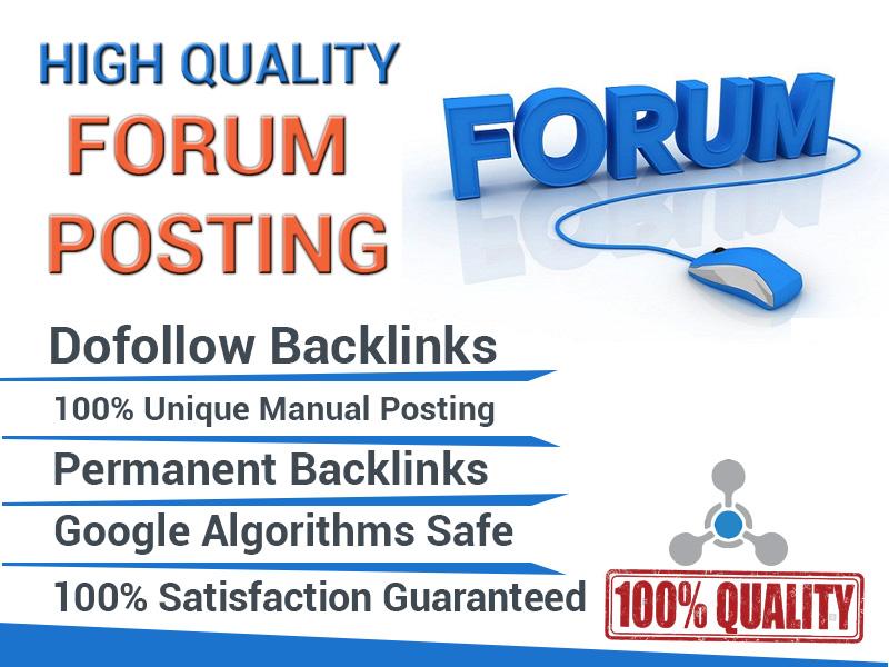 manually create 50 forum post backlinks for Your Webs...