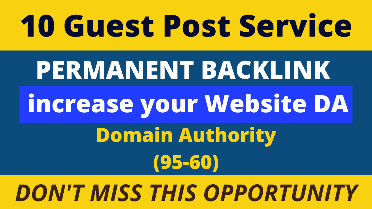 I will do 10 high authority permanent backlinks guest...