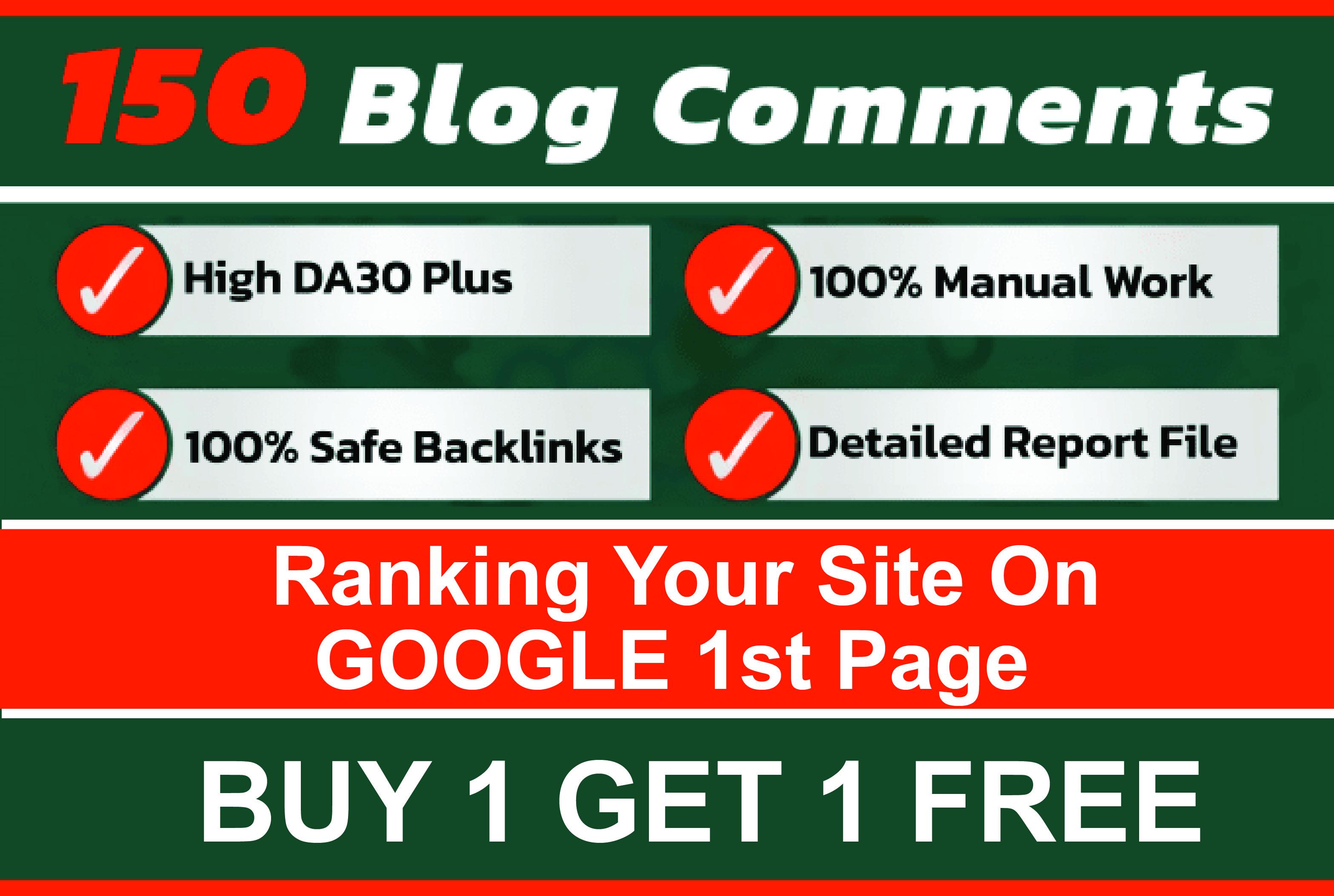 I will do 150 manually high da blog commenting buy 1 ...