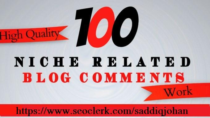 I will do 100 niche relevant blog comments high quali...
