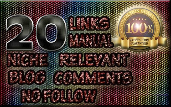I will 20 niche relevant seo blog comments nofollow b...