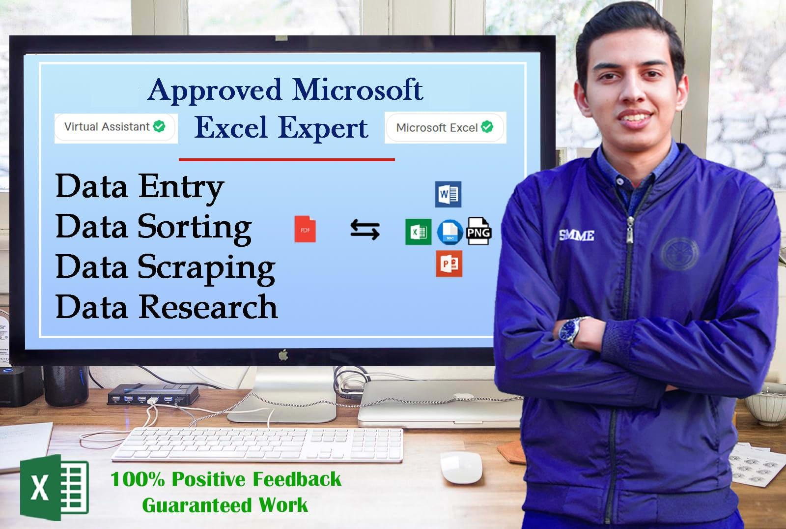 I will be your virtual assistant for data entry, dat...
