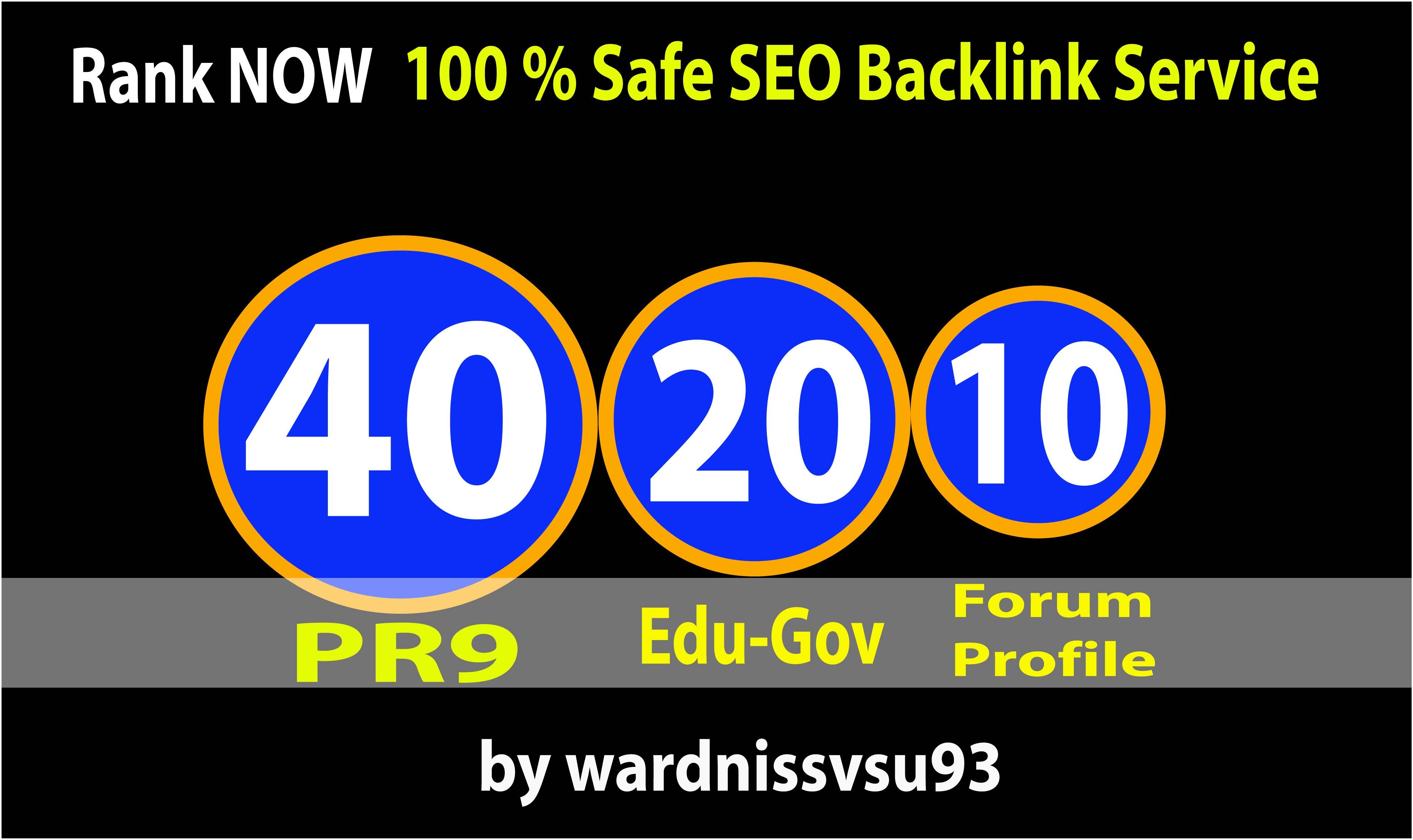 Create 40 PR9 + 20 Edu-gov + 10 Forum Profile Backlin...