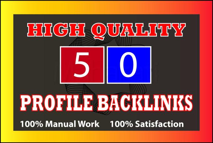 I will do 50 high domain authority social profile bac...