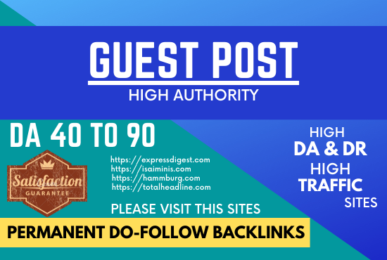I will guest post on google approved site with da50+ ...