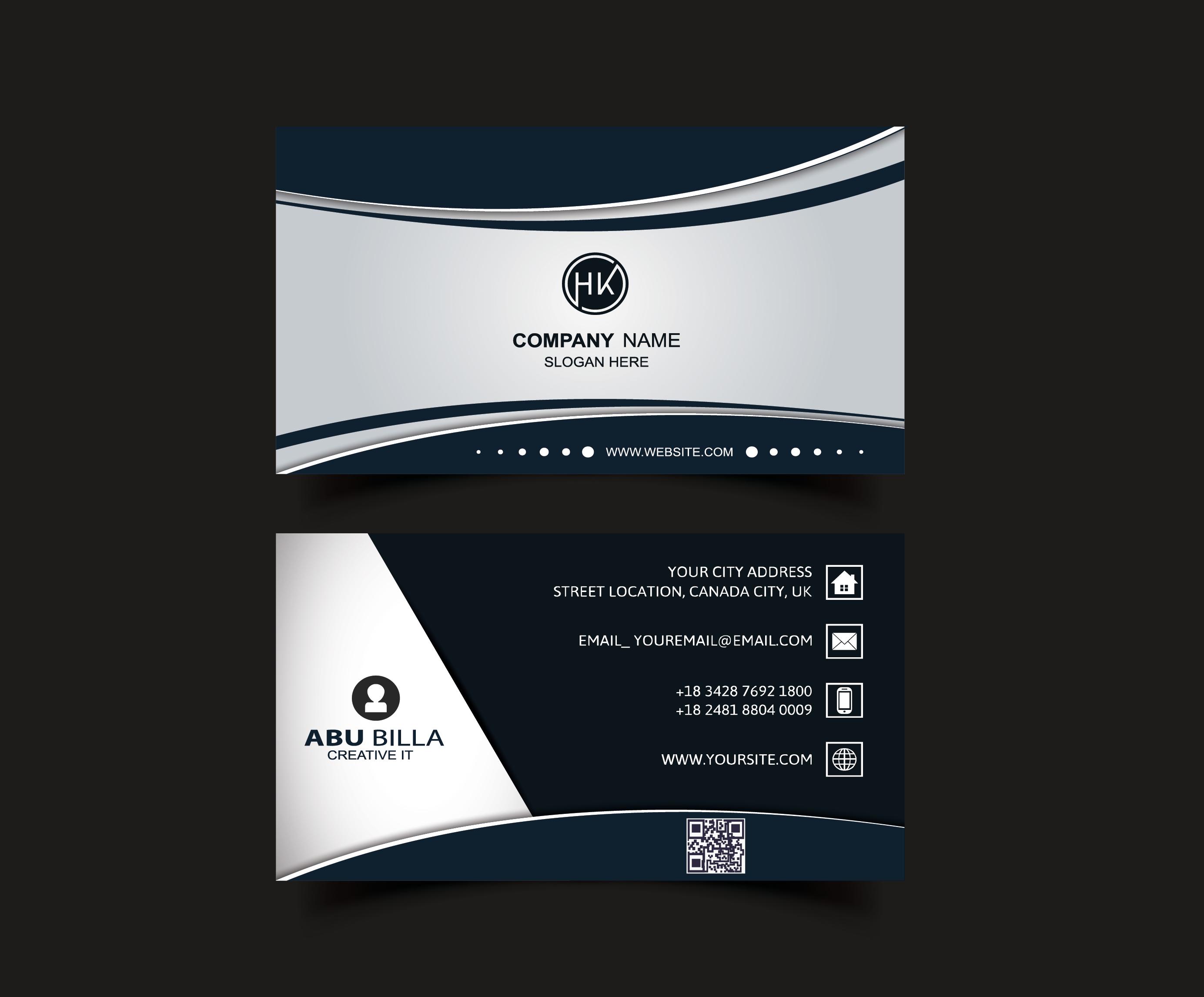 Design professional 2 sided business card + unlimited...