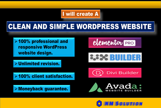 I will make a clean responsive wordpress website