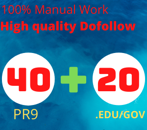 I will manually create 40 pr9 + 20 Edu/Gov do follow ...