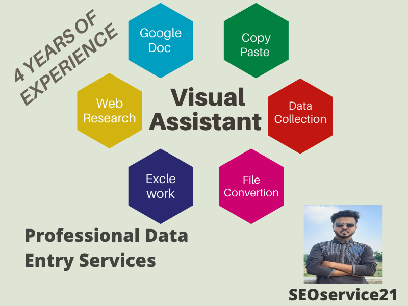 I will be your virtual assistant for data entry, typ...