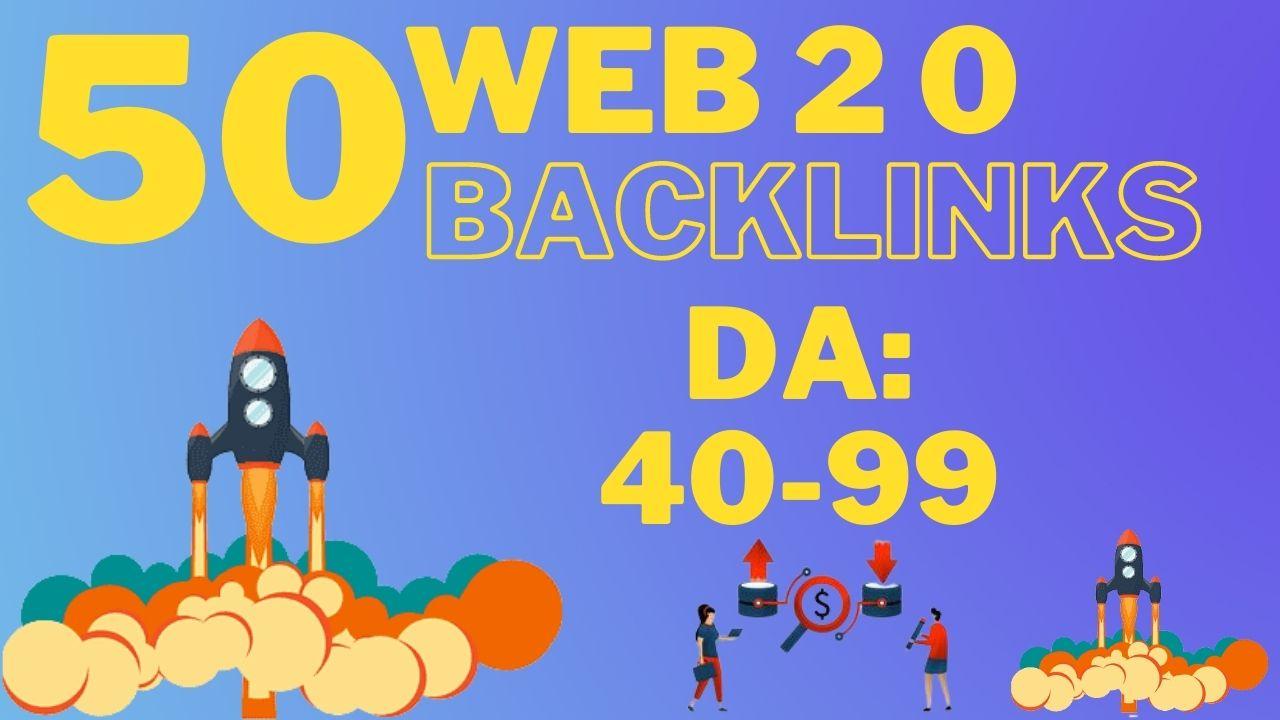 Manually Build 50 web 2 0 backlinks for google rankin...