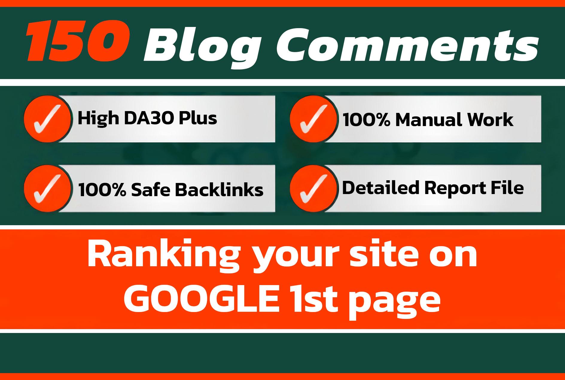 do 150 manually high da blog commenting for ranking